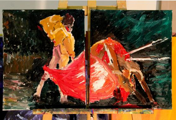 Bullfighting  oil painting | Christian Seebauer