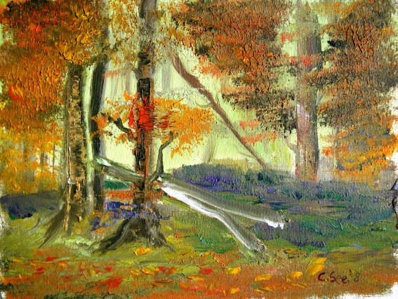 Fogliame autunnale a Freising pittura a olio | Christian Seebauer